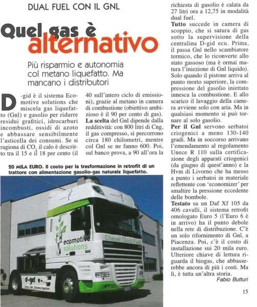 I vantaggi del Dual Fuel su ‘Vado e Torno’