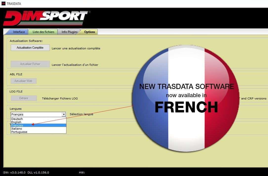 New Trasdata software ora anche in francese