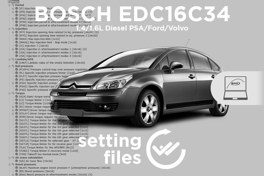 Settaggi di seconda generazione per centralina BOSCH EDC16C34 (L4 diesel 1.4/1.6L)
