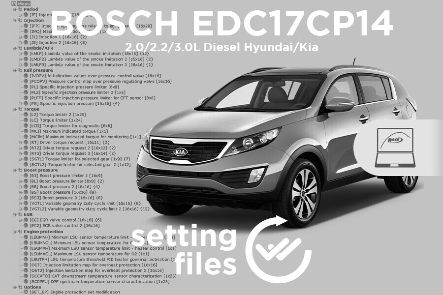 Settaggi di seconda generazione per centralina BOSCH EDC17CP14 (diesel 2.0/2.2/3.0L)