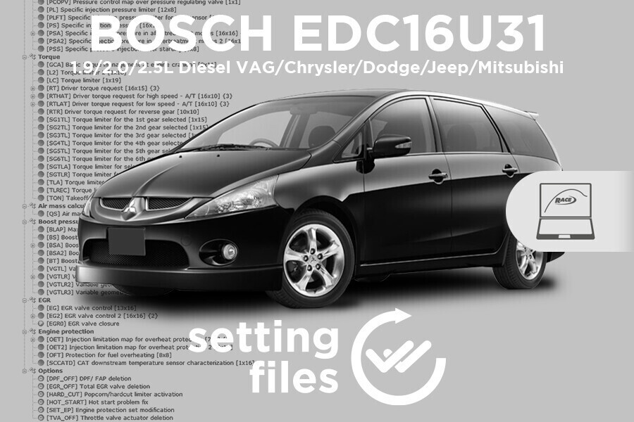 Settaggi di seconda generazione per centralina BOSCH EDC16U31 (diesel 1.9/2.0/2.5L)