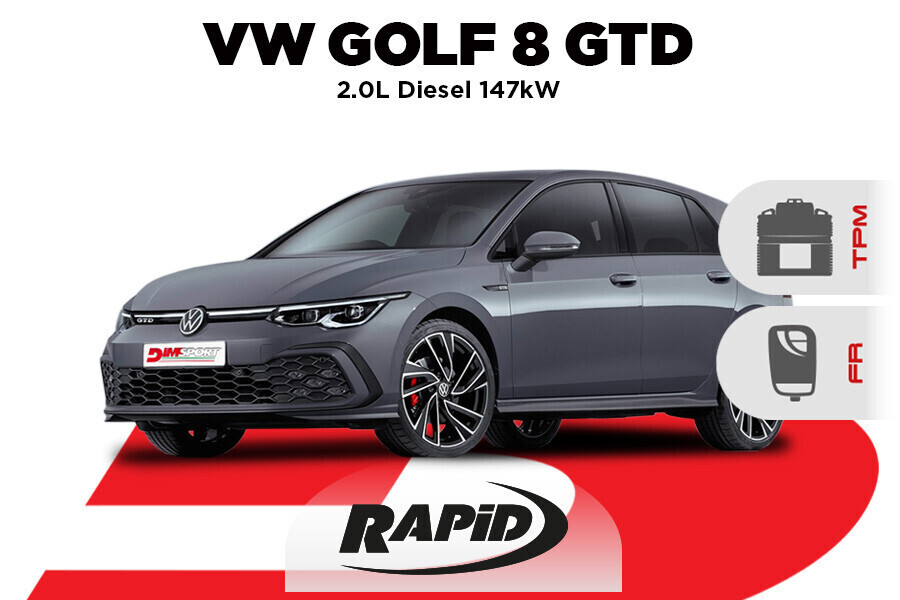 Golf 8 GTD: esalta le prestazioni della turbo-diesel sportiva con Rapid TPM+FR