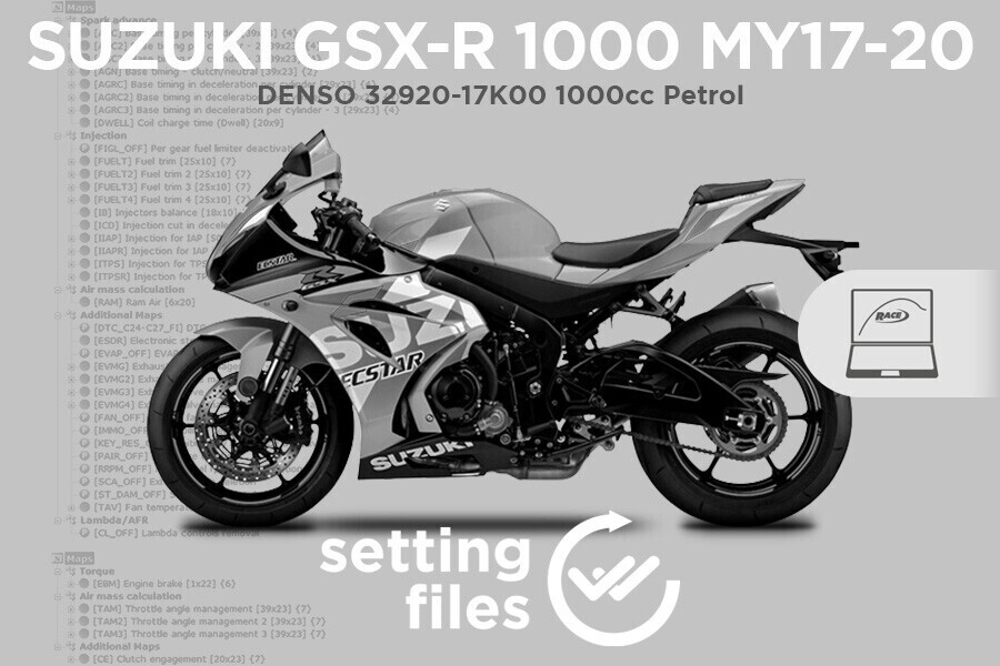 Settaggi di seconda generazione per centralina DENSO installata su SUZUKI GSX-R 1000 MY17-20 149kW