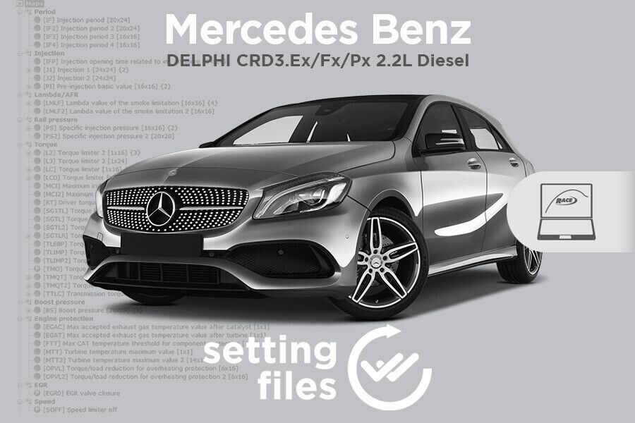 Settaggi di seconda generazione per centraline DELPHI CRD3.Ex/Fx/Px installate su Mercedes Benz 2.2L Diesel