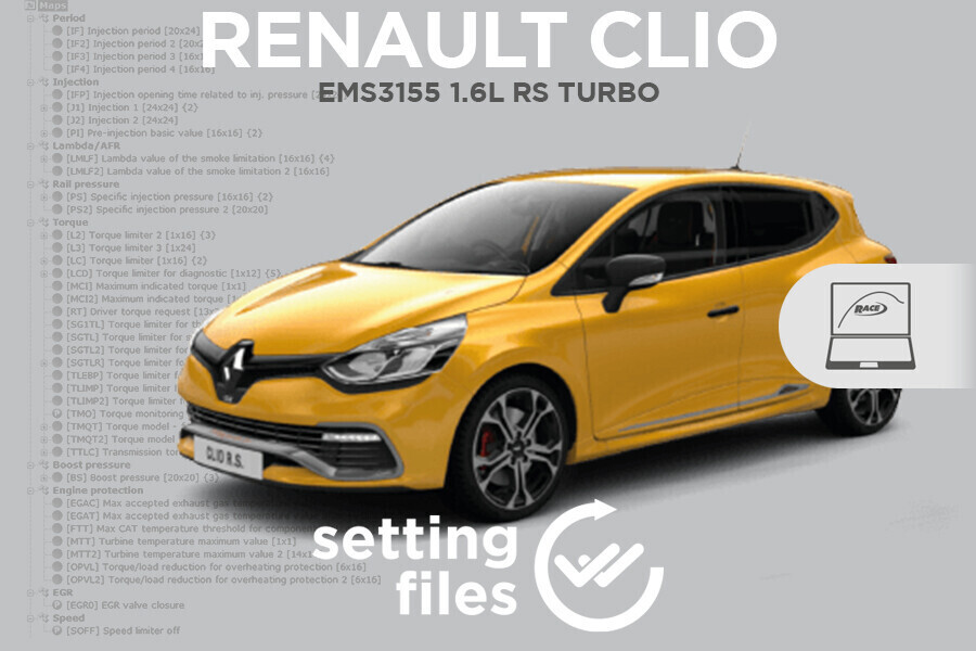 Settaggi aggiornati per centraline EMS3155 installate su Renault Clio 4 1.6L Turbo