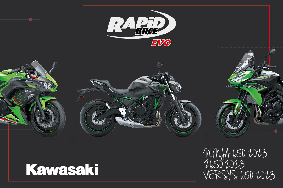 LA SUPERNAKED Z650 2023, LA SUPERSPORT NINJA 650 2023 E LA ADVENTURE TOURER VERSYS 650 2023 SI INCONTRANO IN CASA RAPID BIKE