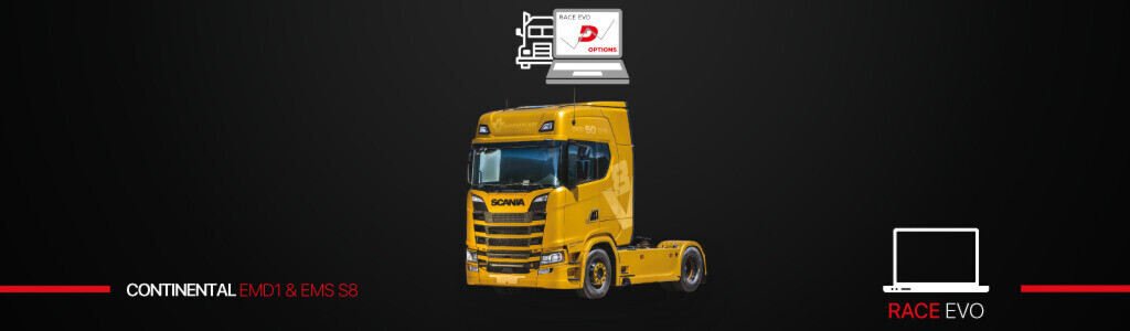 RACE EVO: nuove Options per diagnosi, riparazione e ricalibrazione su veicoli SCANIA